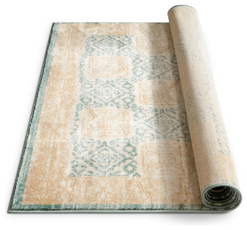 Well Woven Hughes Pompey Distressed Modern Blue Area Rug, 7''10"x10''6"