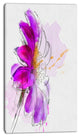Purple Watercolor Gerbera Illustration, Floral Canvas Art Print, 16"x32"