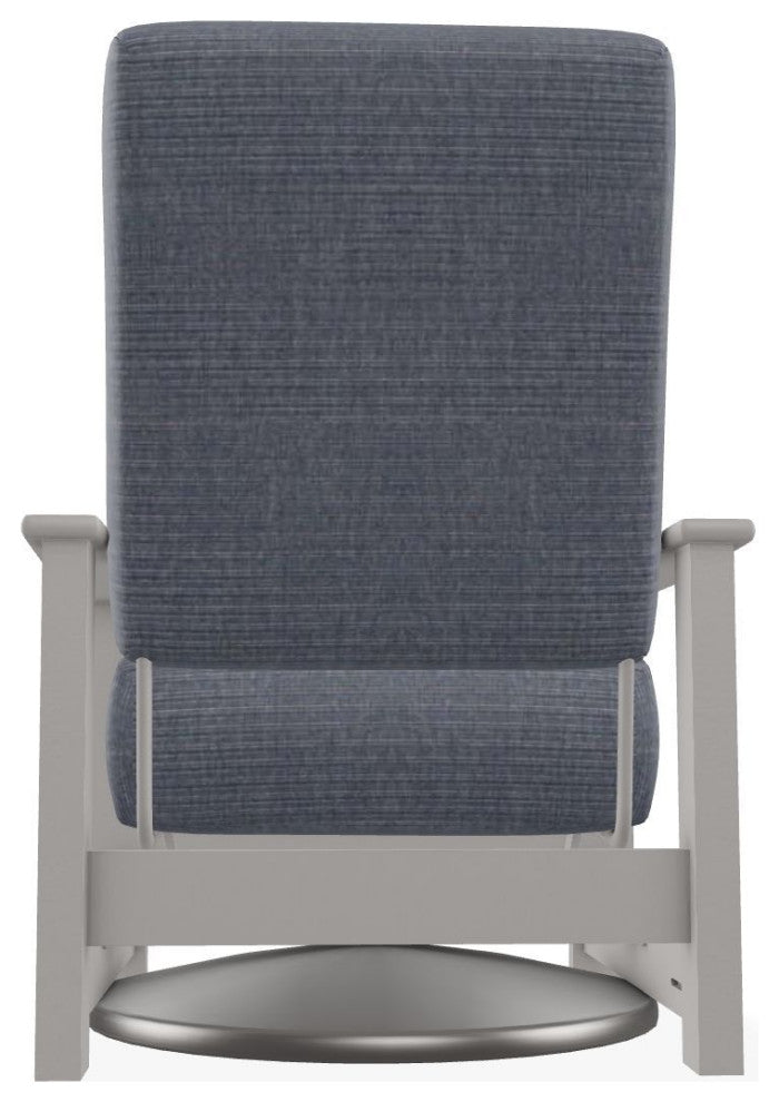 Leeward Deep Seat Outdoor Hidden Swivel Rocker, Proven Denim/Warm Gray