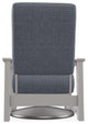 Leeward Deep Seat Outdoor Hidden Swivel Rocker, Proven Denim/Warm Gray