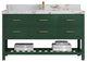 Parker 60" Single Sink Bath Vanity, Lafayette Green 2" Viola Gold