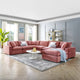 Down Filled Overstuffed Performance Velvet 7Piece Sectional Sofa-Dusty Rose