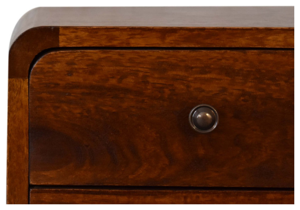 Mini Chestnut Curved Nightsand