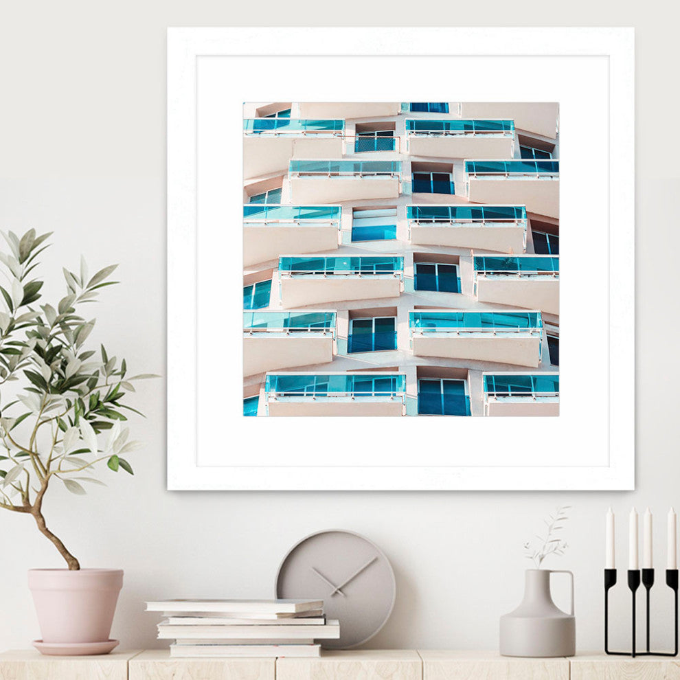 "Balconies" Matted and Framed, 36"x36"