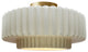 Radiance Medium Tier Pleated Semi-Flush, Matte White Frame, Brushed Brass, LED