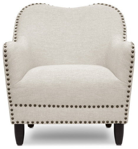 Seibert Beige Linen Modern Accent Chair