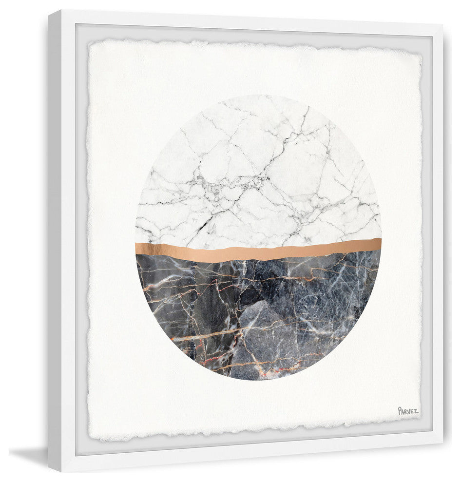"Half Circle Marble" Framed Painting Print, 32"x32"