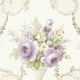 Silk Impressions 2, Contemporary Floral Cream, Violet Wallpaper Sample