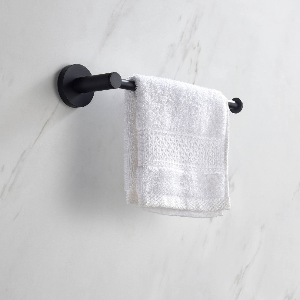 Circular 2-Piece Bathroom Hardware Set, Matte Black
