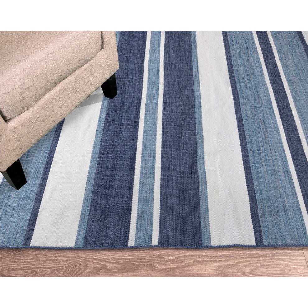Sorrento Boat Stripe Indoor/Outdoor Rug, Navy, 7'6"x9'6"
