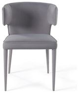Modrest Lucero Modern Grey Velvet Dining Chair