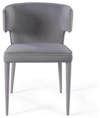 Modrest Lucero Modern Grey Velvet Dining Chair