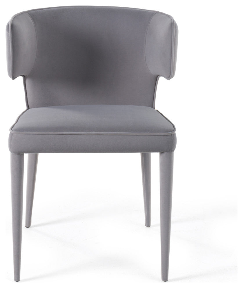 Modrest Lucero Modern Grey Velvet Dining Chair