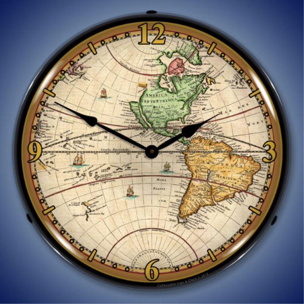 RE1312477 World Map 1730 Clock