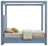 Emerson Upholstered Bed, Sky Blue, Twin, Linen Textured Fabric