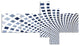 Blue Square Pixel Mosaic Illustration, Abstract Wall Canvas, 60"x32", 5 panels