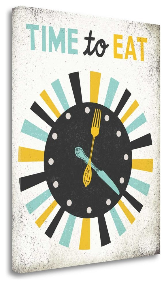 "Retro Diner Time To Eat Clock" By Michael Mullan, Giclee on Gallery Wrap Canvas