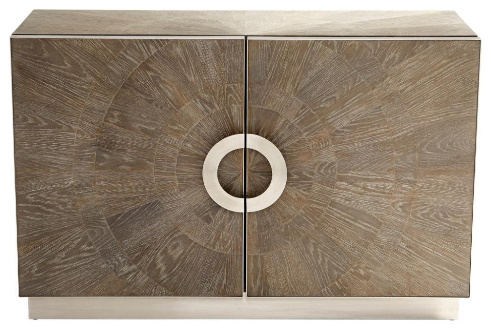 Volonte Cabinet, Wood, Oak and Stainless Steel, 19"W (10227 MDNJE)