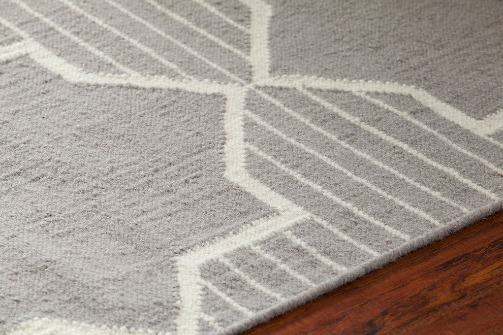 Lima Contemporary Area Rug, Taupe and White, 5''x7''