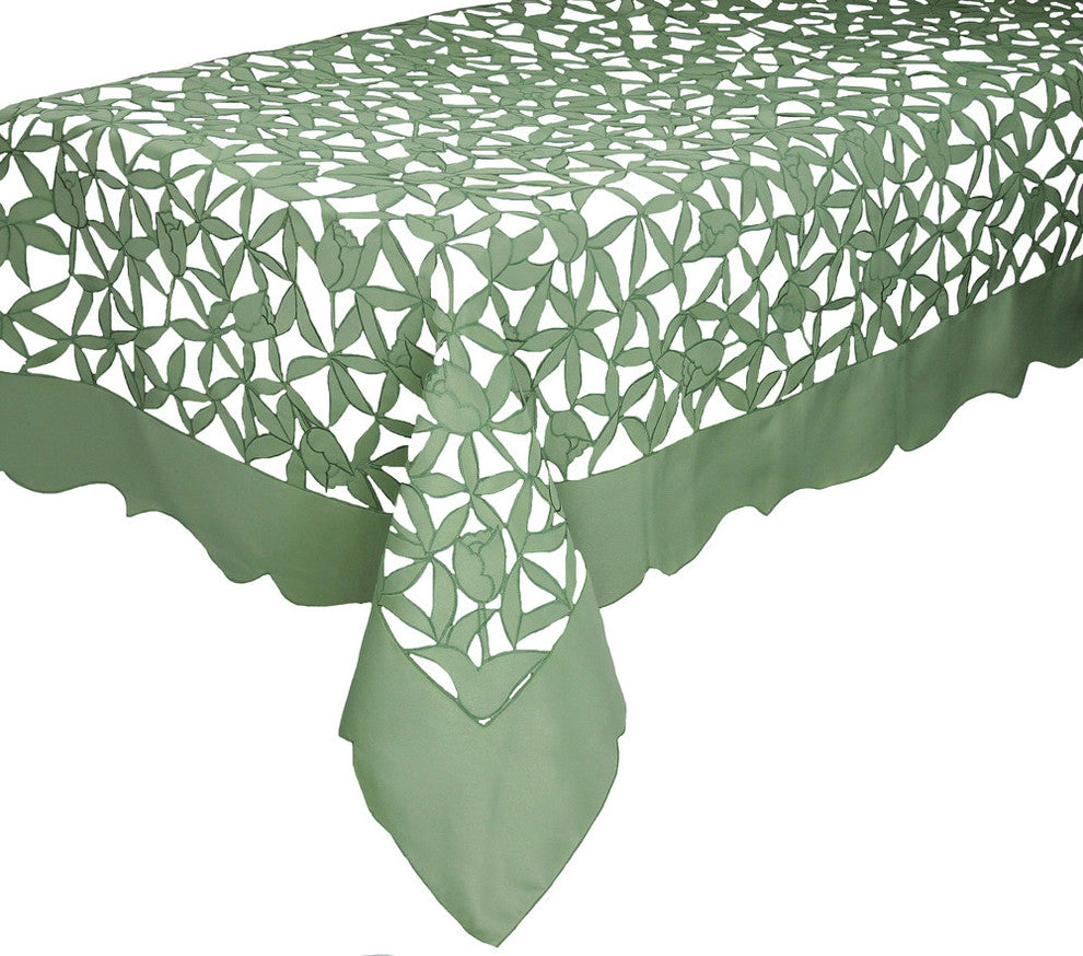 Tulip Bouquet 72"x108" Tablecloth, Green