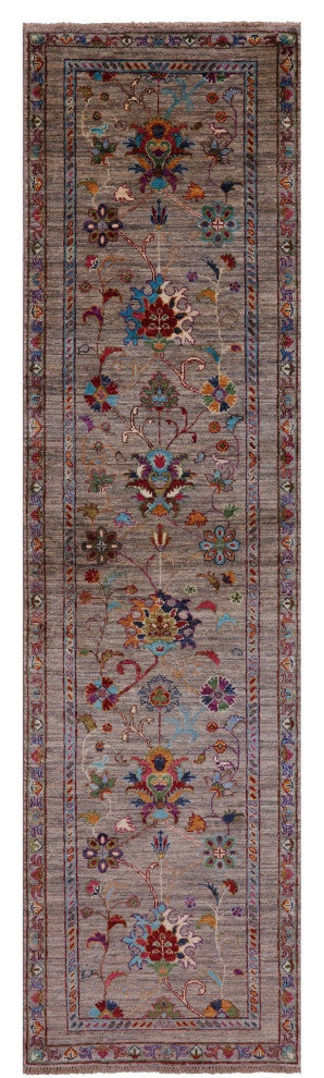 Persian Tabriz Hand Knotted Wool Runner Rug 2' 7" X 9' 10" - Q12168
