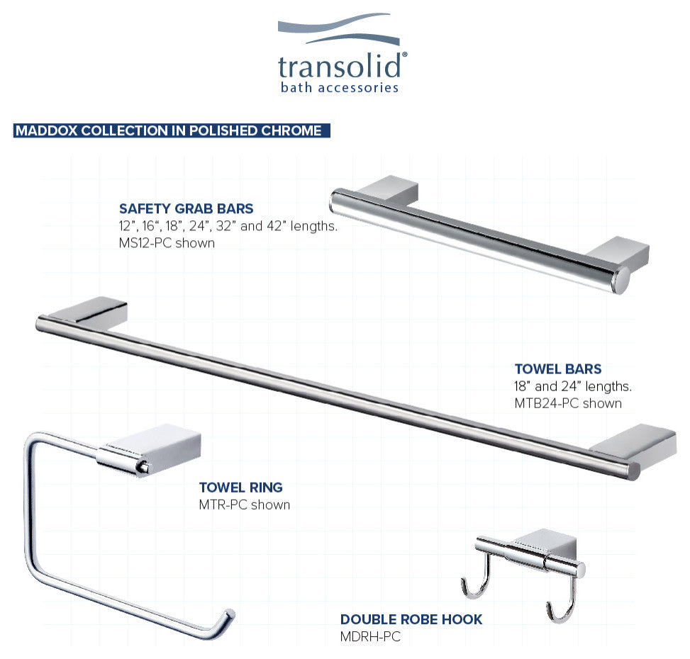 Transolid Maddox Double Hooks, Polished Chrome