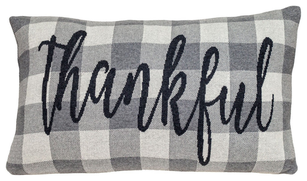 Thankful Buffalo Plaid Lumbar Throw Pillow