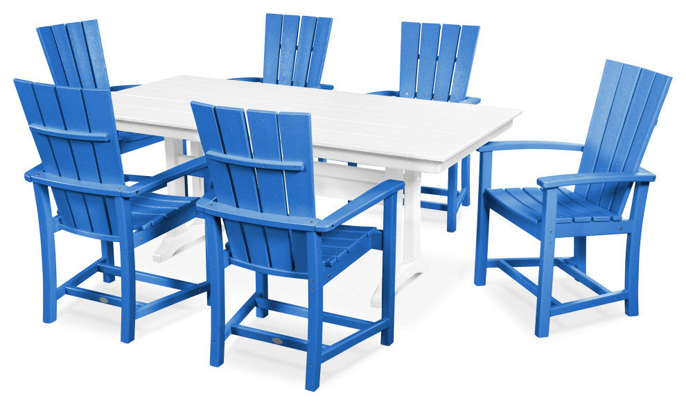 POLYWOOD Quattro 7-Piece Farmhouse Dining Set