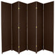 7' Tall Woven Fiber Room Divider, Dark Mocha, 6 Panel