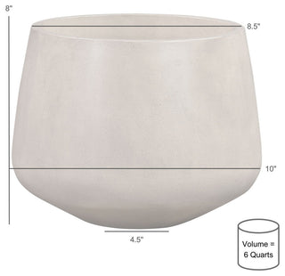 Amethyst Medium Round Lightweight Concrete Indoor/Outdoor Planter, Gray