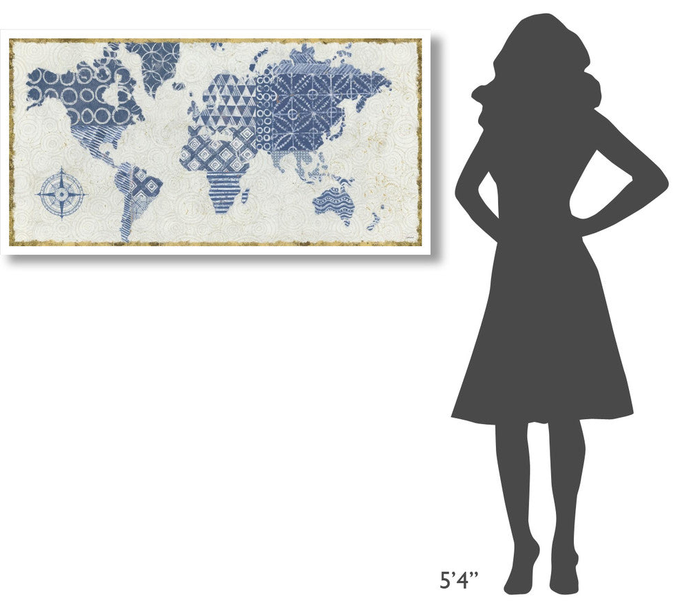 "Indigo Gild Map Maki" Digital Paper Print by Kathrine Lovell, 50"x26"