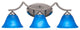 Zilo 3-Light Bath Bar Shown, Graphite Finish With 7" Blue Italian Glass