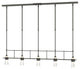 Erlenmeyer 5 Light Pendant, Natural Iron Finish, Clear Glass