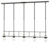 Erlenmeyer 5 Light Pendant, Natural Iron Finish, Clear Glass