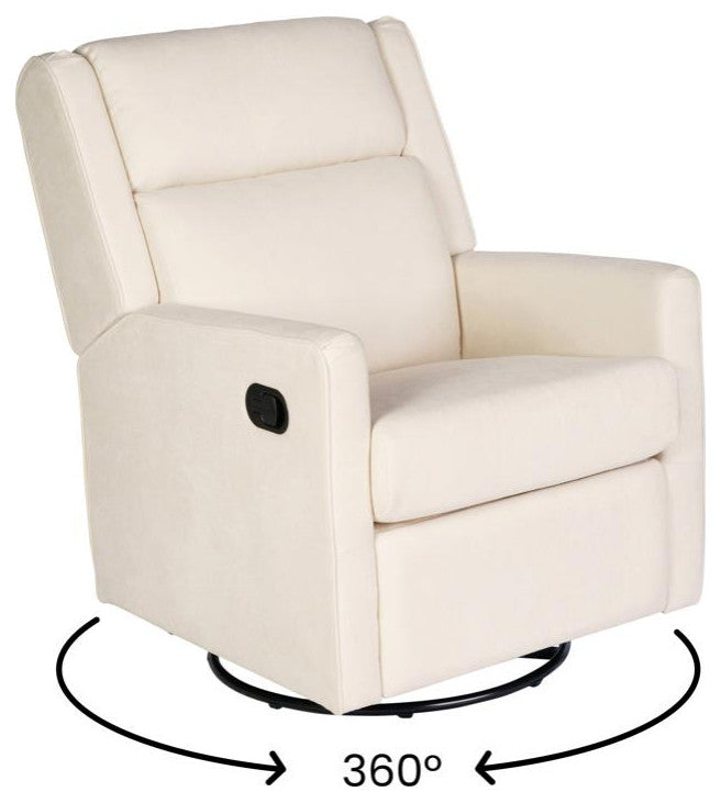 Cash Swivel Glider Rocker Recliner Chair, Cream