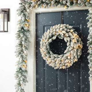 2-Pack 6' Pre-Lit Snow Flocked Christmas Garland