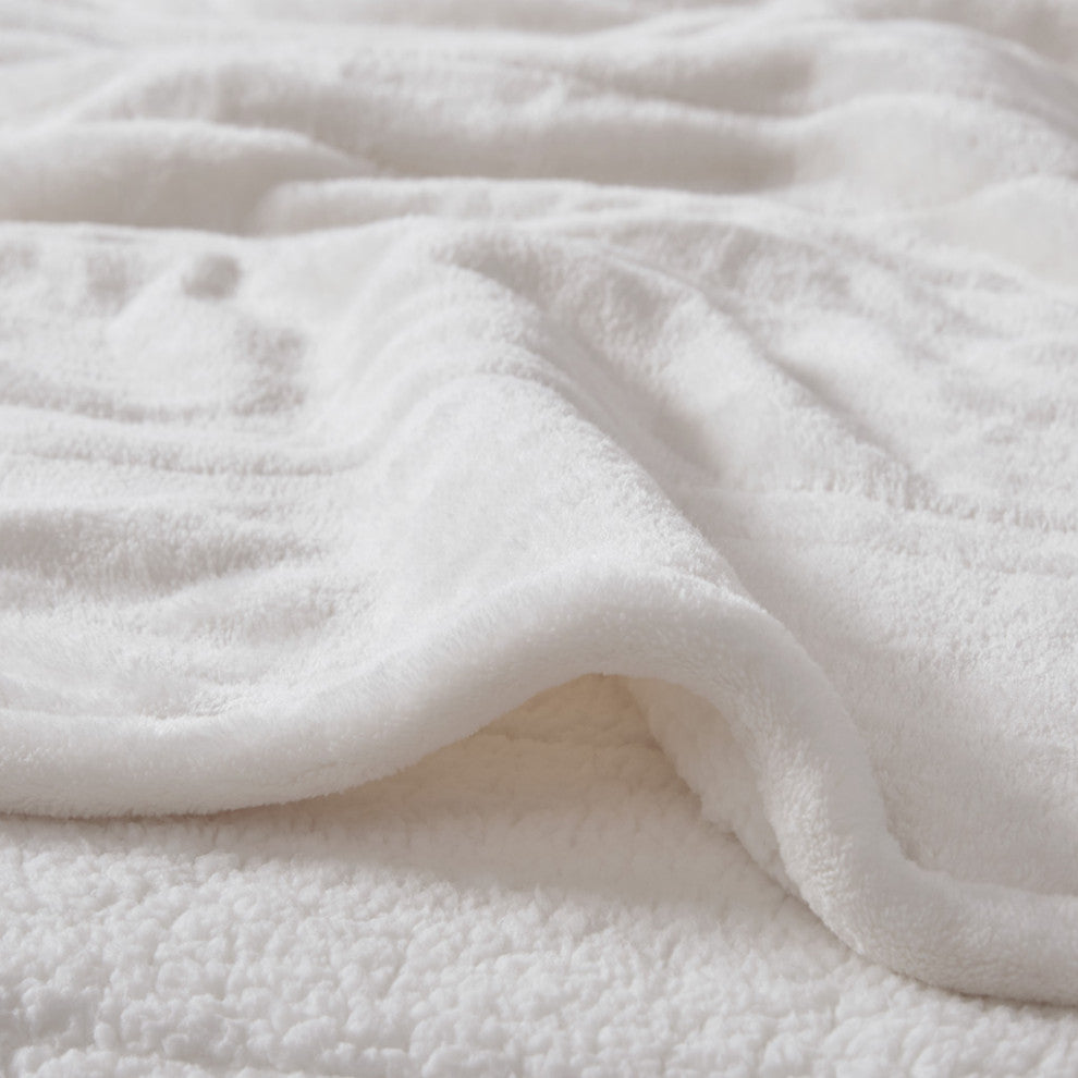 Beautyrest Heated Microlight to Berber Blanket, Ivory