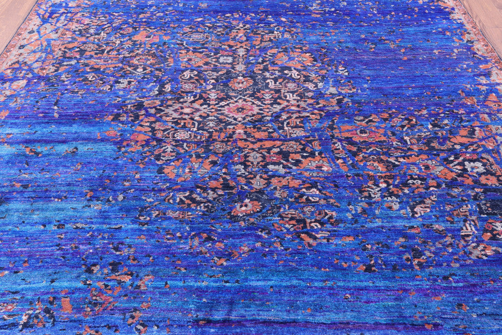 8' 2" X 9' 11" Modern Fine Serapi Hand Knotted Wool & Silk Rug - Q13502