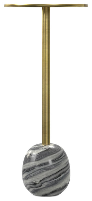 Melene Side Table, Gold/Grey