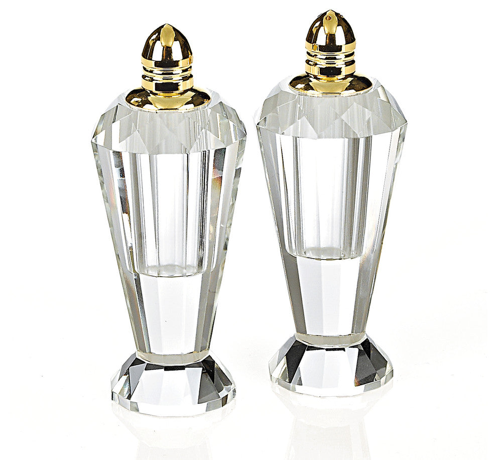 Badash H192G Preston Gold Hand Made Crystal Salt Pepper Shaker