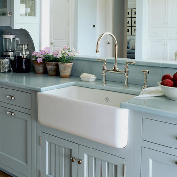 Rohl Rc3018Wh, Shaws Original Lancaster Single Bowl Apron Front Fireclay Sink