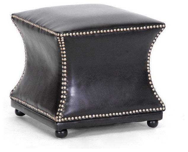 Ellastone Dark Brown Modern Leather Ottoman