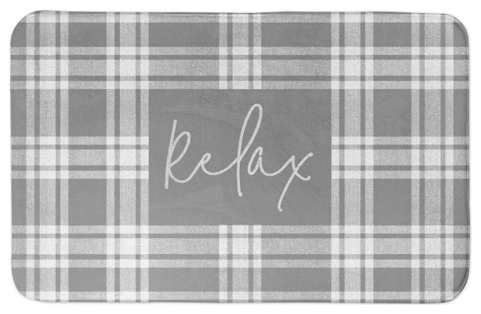 Relax Simple Plaid  34x21 Bath Mat
