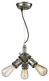 INNOVATIONS LIGHTING 209-SN Bare Bulb 3 Light Mini Chandelier