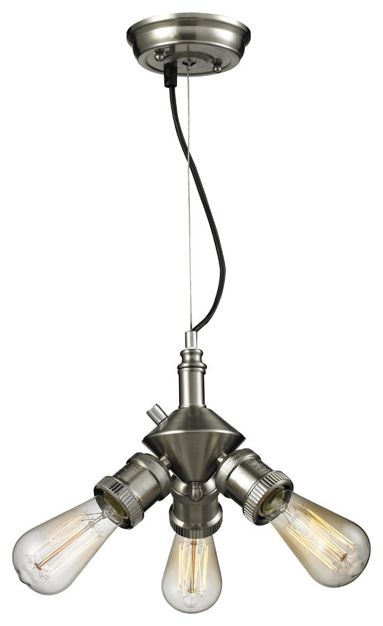INNOVATIONS LIGHTING 209-SN Bare Bulb 3 Light Mini Chandelier