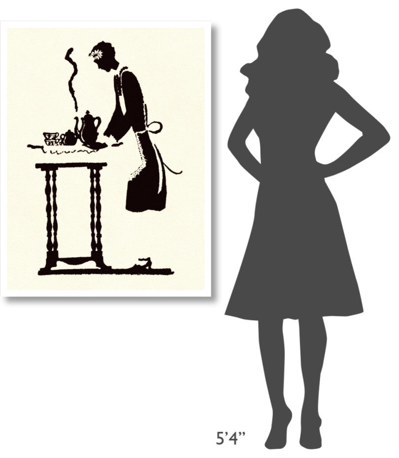 "Maid Prepares Hot and Steaming Coffee" Paper Print by Maxfield Parrish, 32"x42"