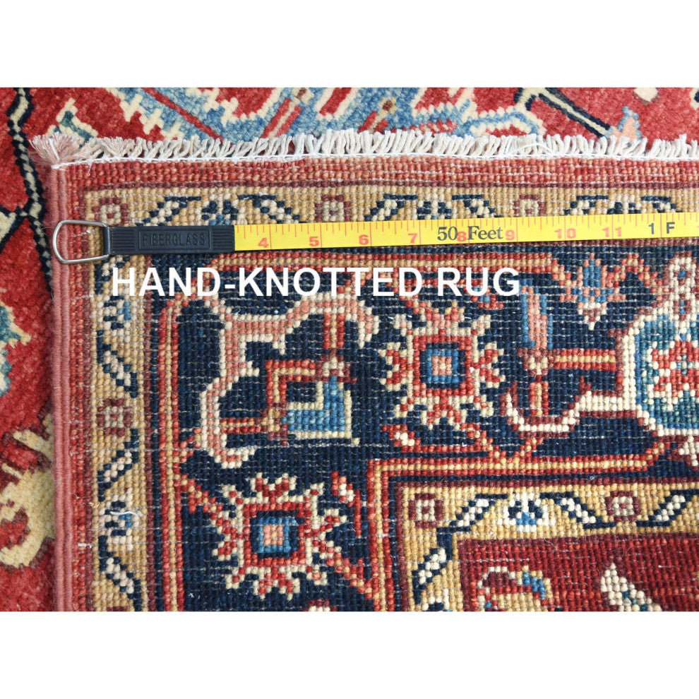 Fire Brick Afghan Peshawar Heriz Wool Hand Knotted Oriental Rug, 3'10"x6'