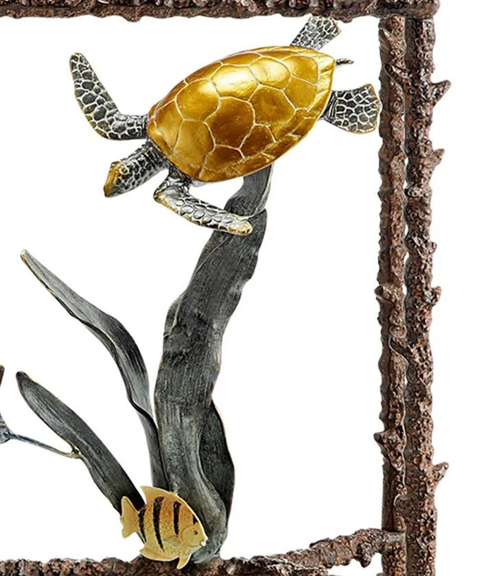 SPI Aluminum Turtle and Sealife Console Table