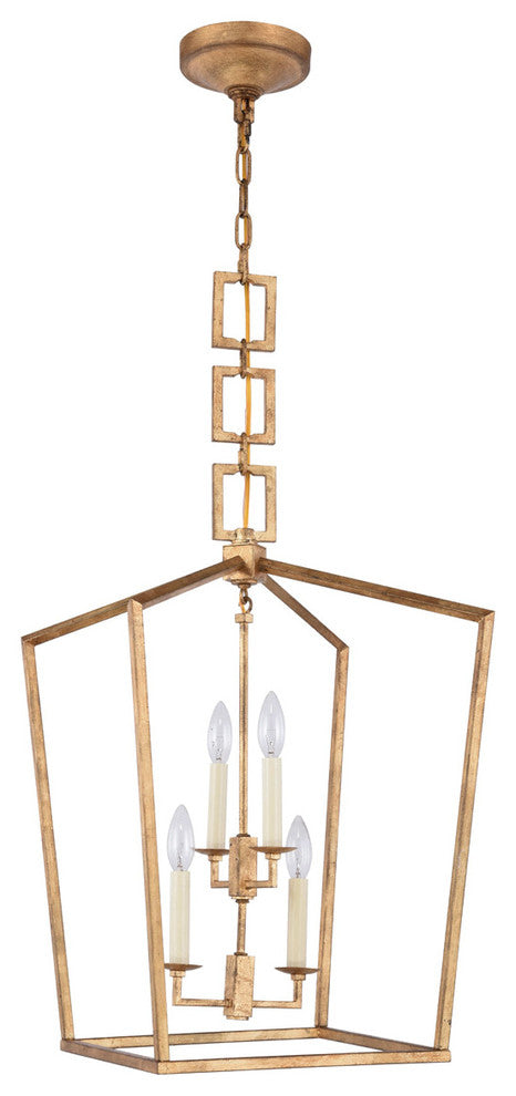 Elegant Lighting Denmark Collection Pendant, Golden Iron