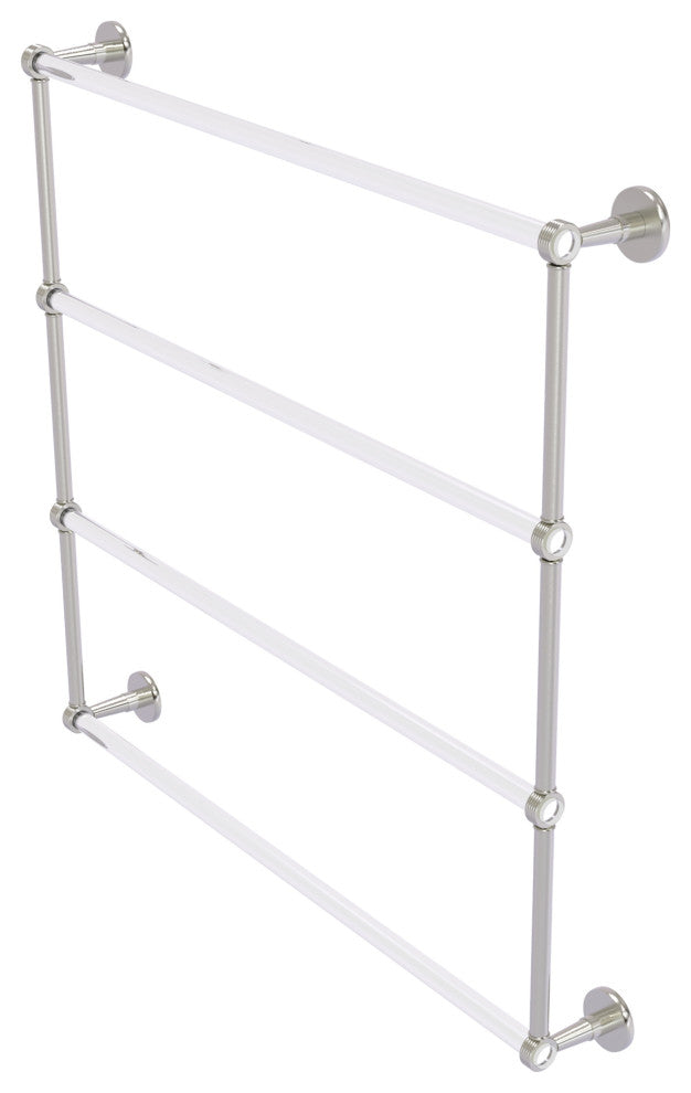 Clearview 4 Tier 36" Ladder Towel Bar with Groovy Accents, Satin Nickel